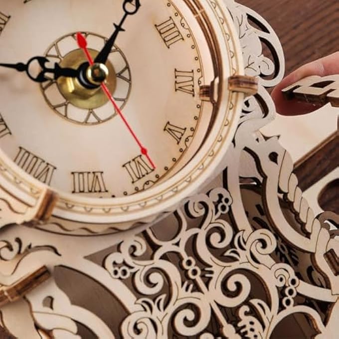 3D WOODEN PENDULUM CLOCK MODEL KIT FOR ADULTS TO ASSEMBLE BY YOURSELF TO BUILD 3D WOODEN PUZZLE DIY WOODCRAFT CONSTRUCTION KITS CREATIVE - Image 3